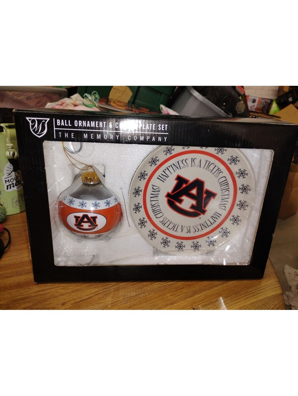 Auburn Tigers Ball Ornament and Cookie Plate Set